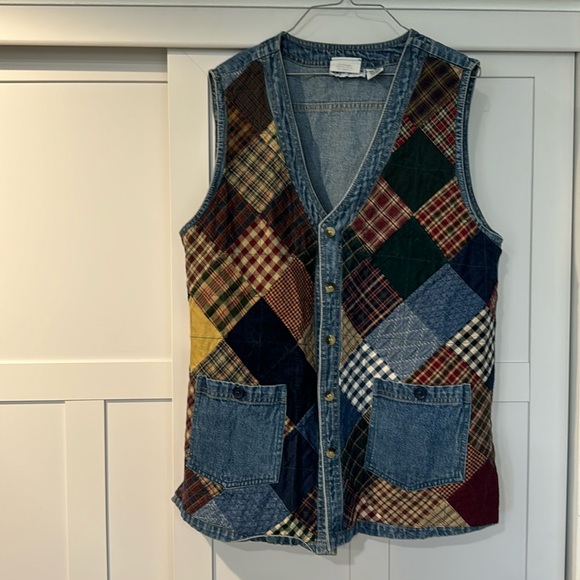 Vintage denim quilted vest - Picture 1 of 3